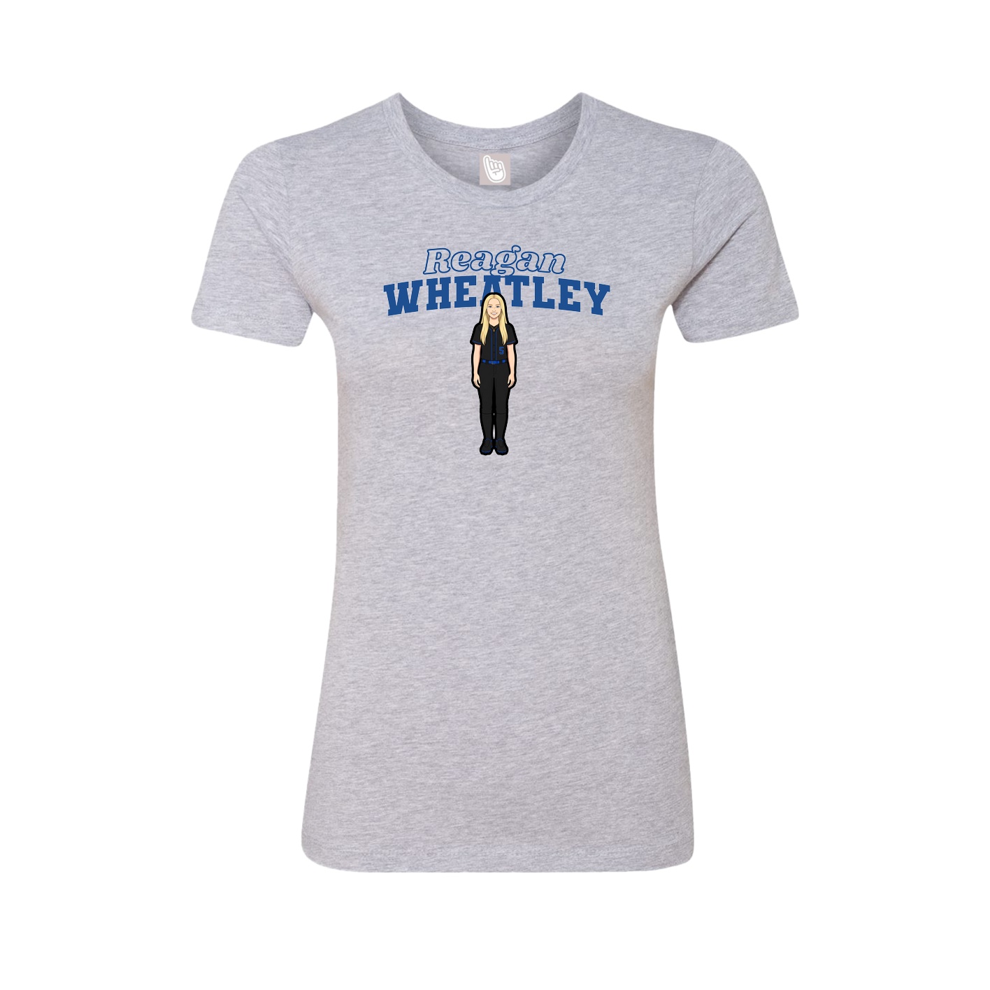 Womens Tee — Name Arch in Grey
