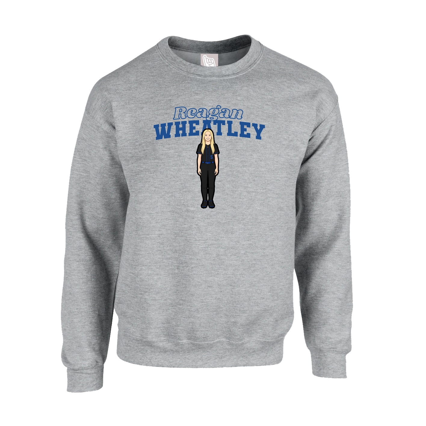 Fleece Crew — Name Arch in Grey