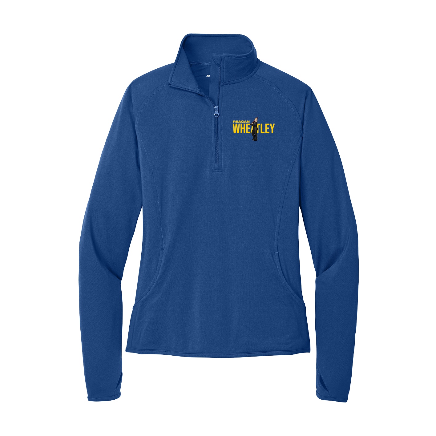 Women's Q-Zip Pullover — Player Name in Royal
