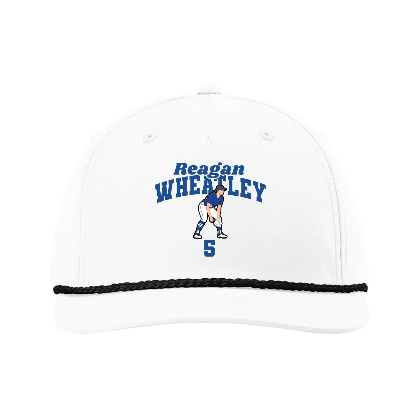 Five-Panel Classic Rope Cap — Signature Arch in White