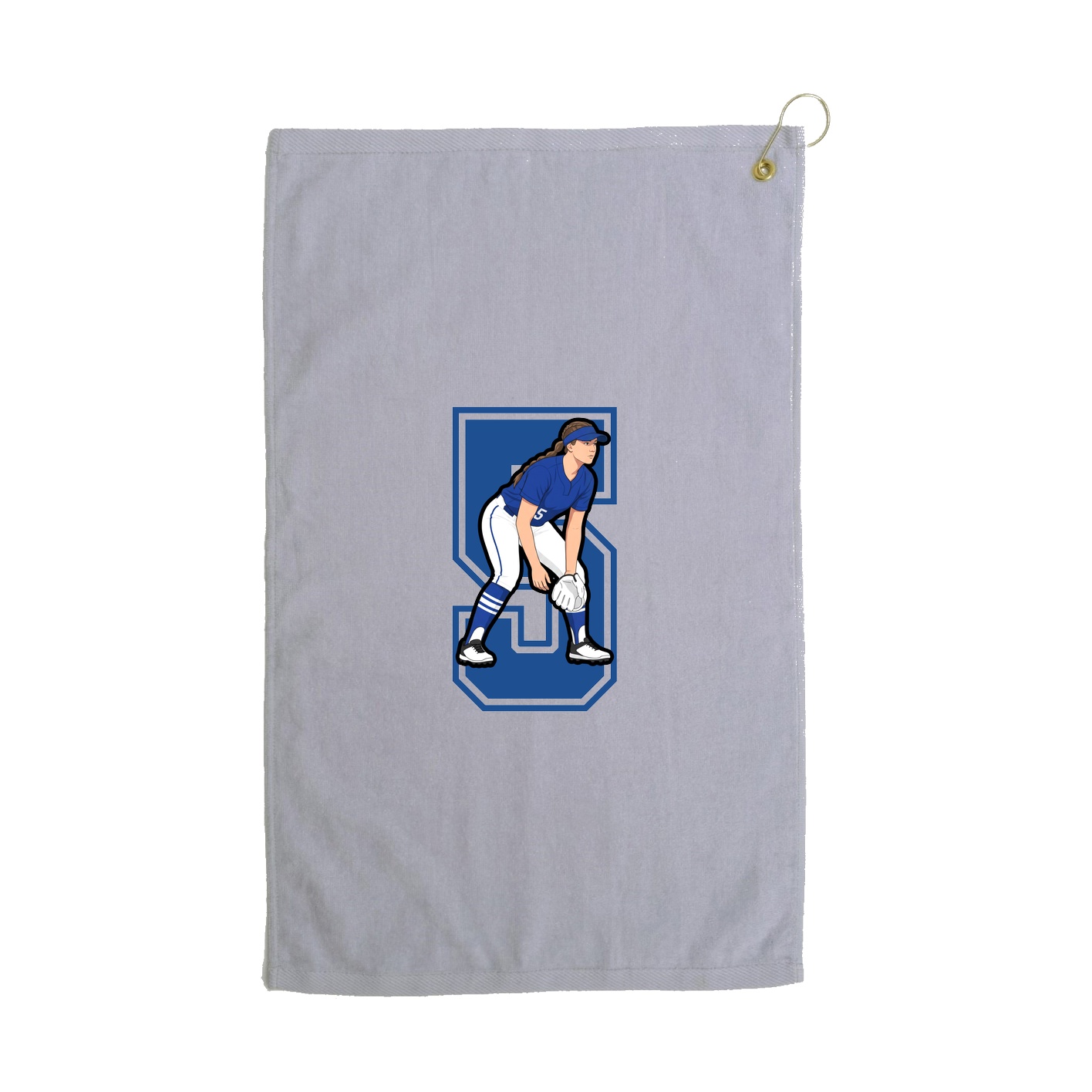 Golf Towel — Number in Grey