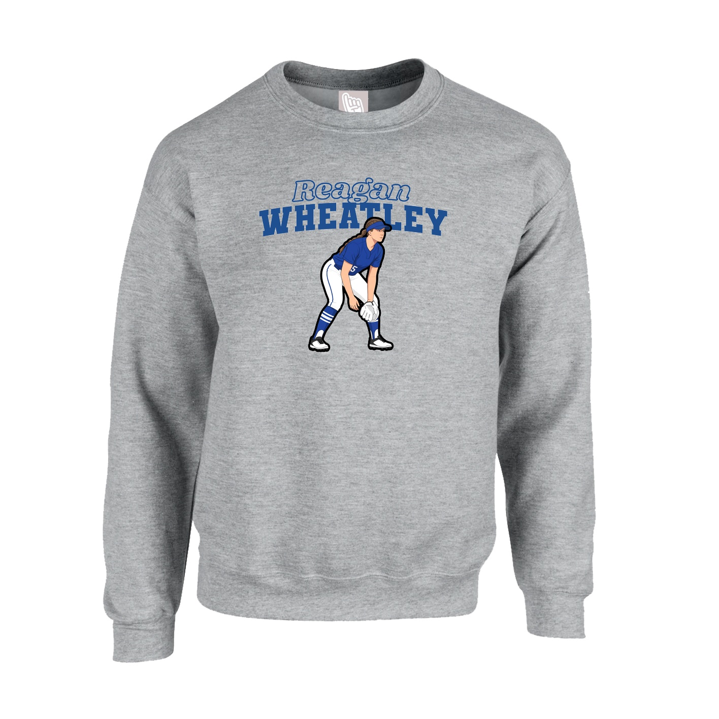 Fleece Crew — Name Arch in Grey