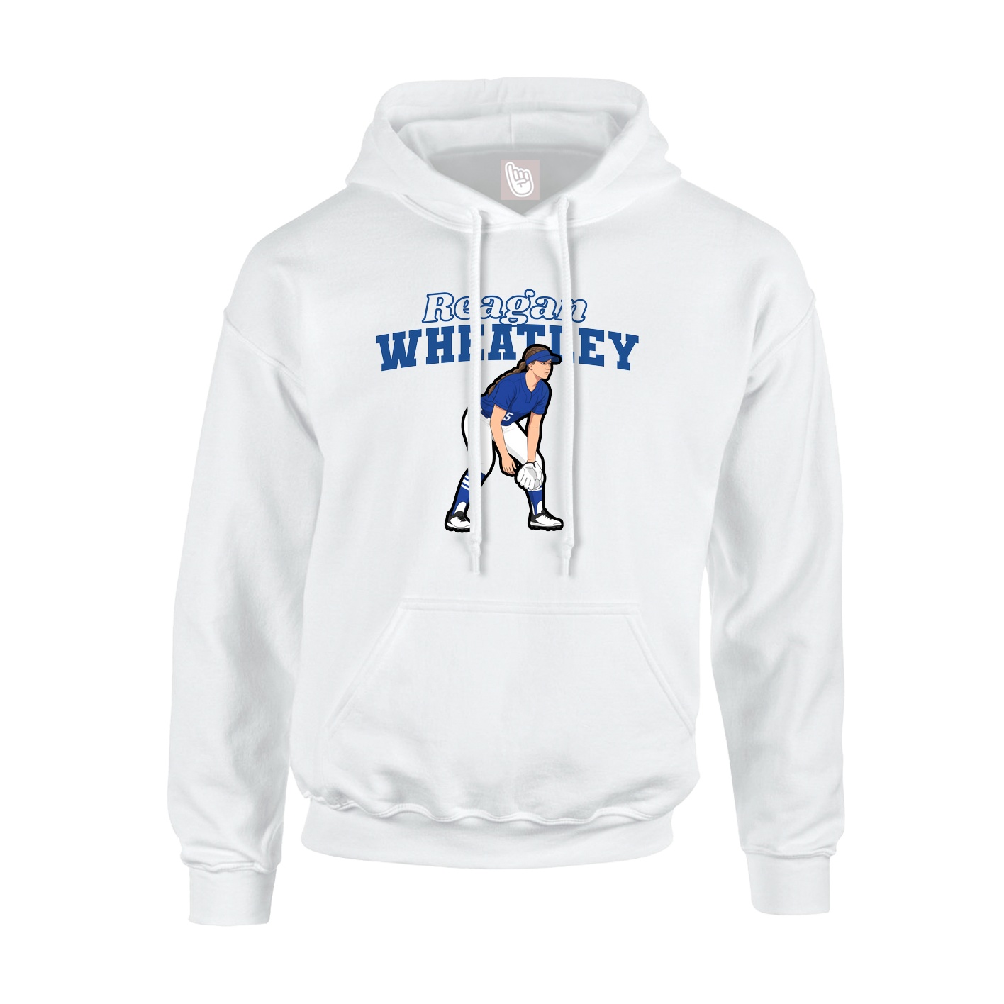 Youth Hoodie — Name Arch in White