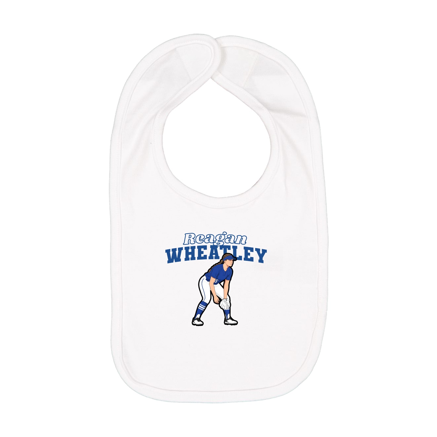 Infant Bib — Name Arch in White