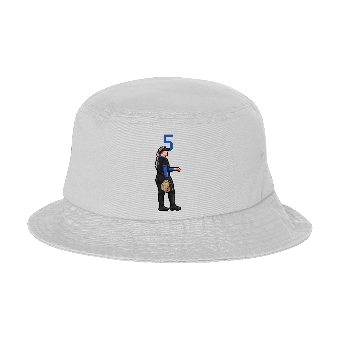 Bucket Cap — Number Top in White