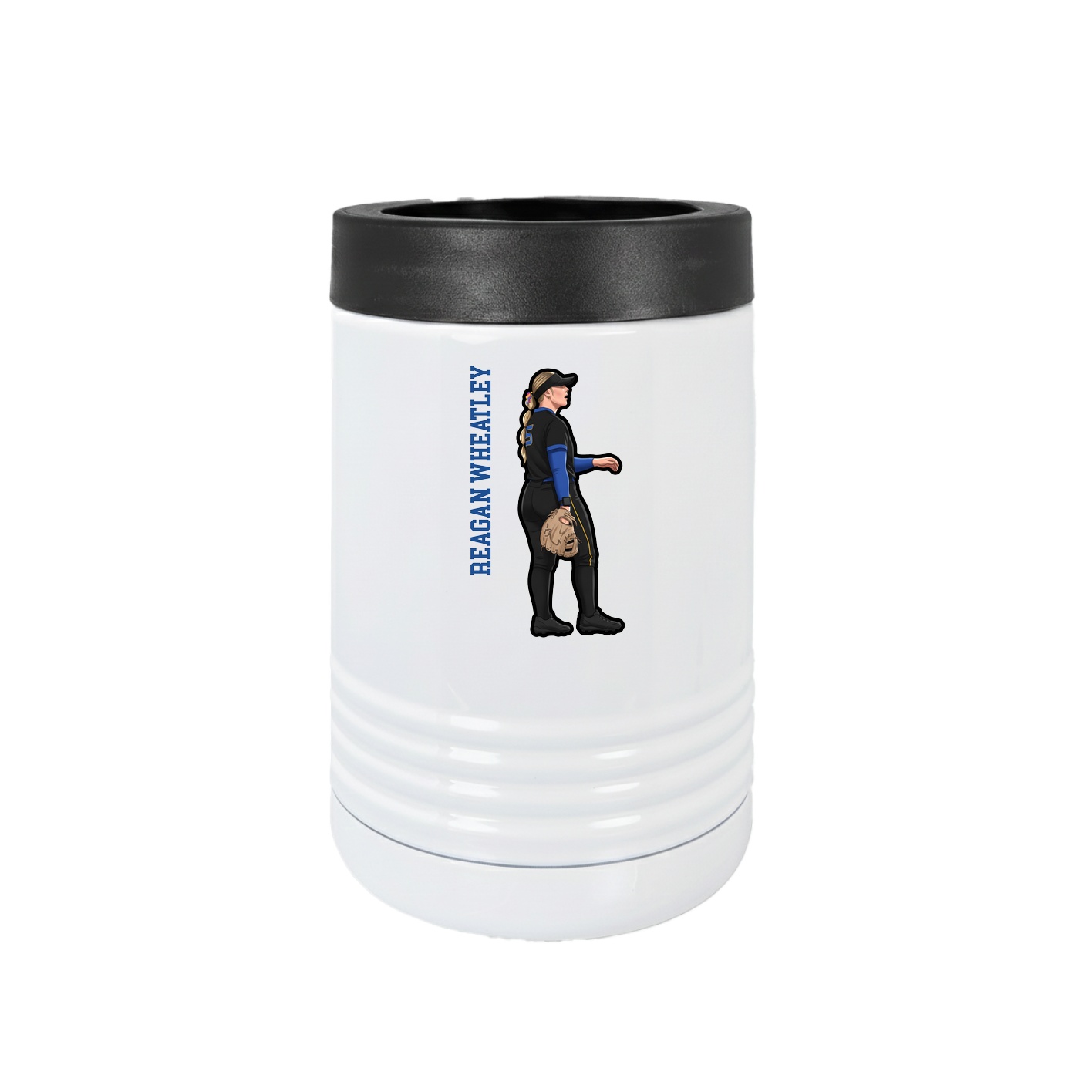 Beverage Holder — Name Vertical in White