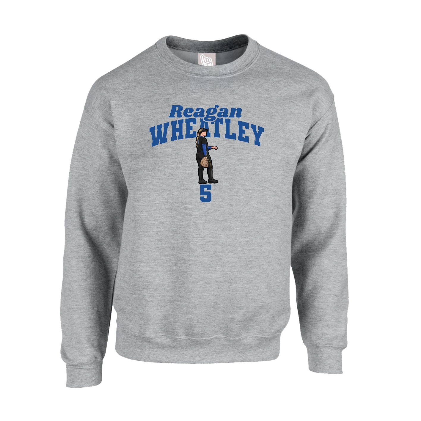 Fleece Crew — Signature Arch in Grey