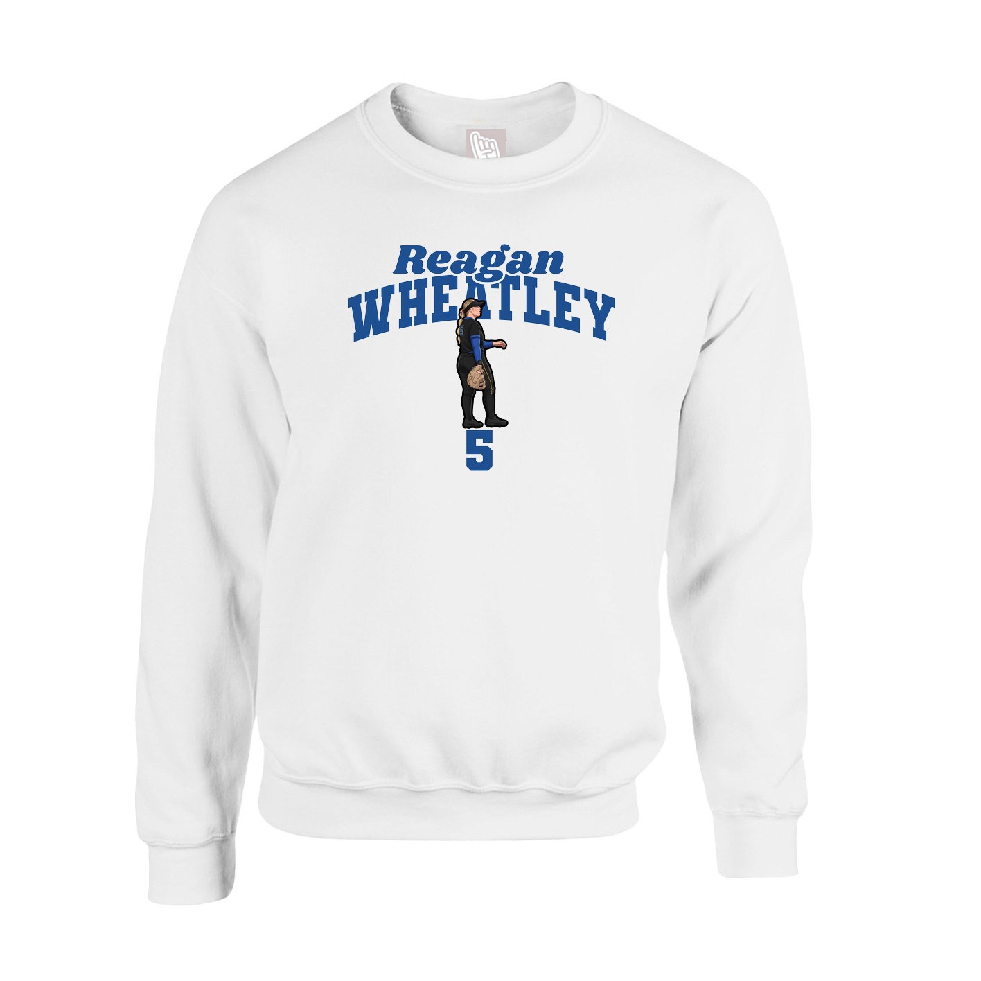 Fleece Crew — Signature Arch in White