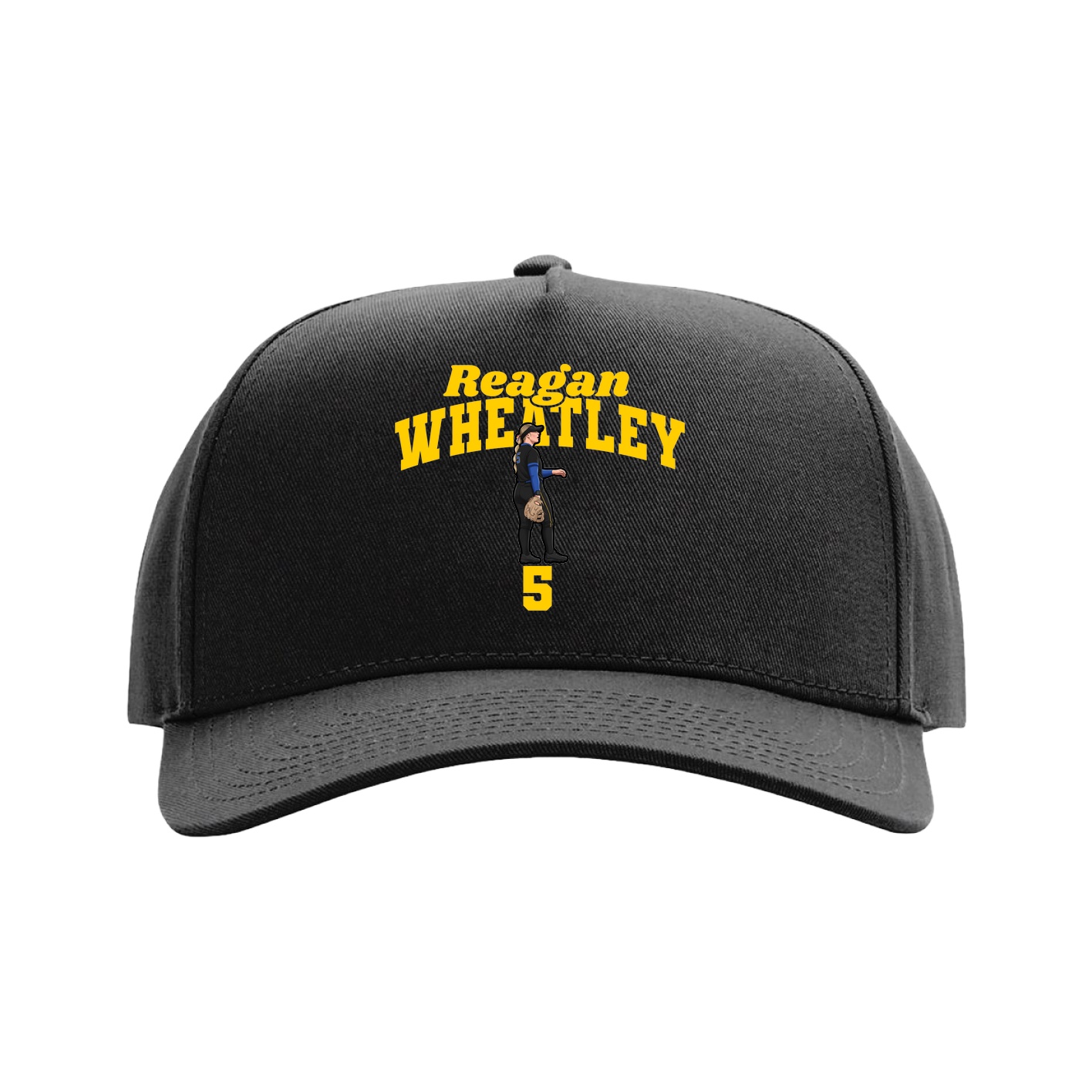 Full Fabric Five-Panel Champ Cap — Signature Arch in Black