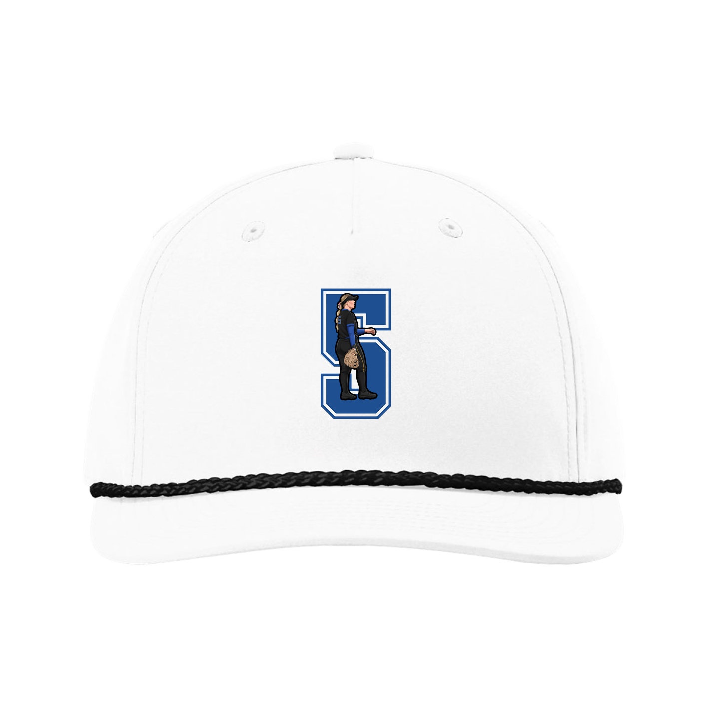 Five-Panel Classic Rope Cap — Number in White