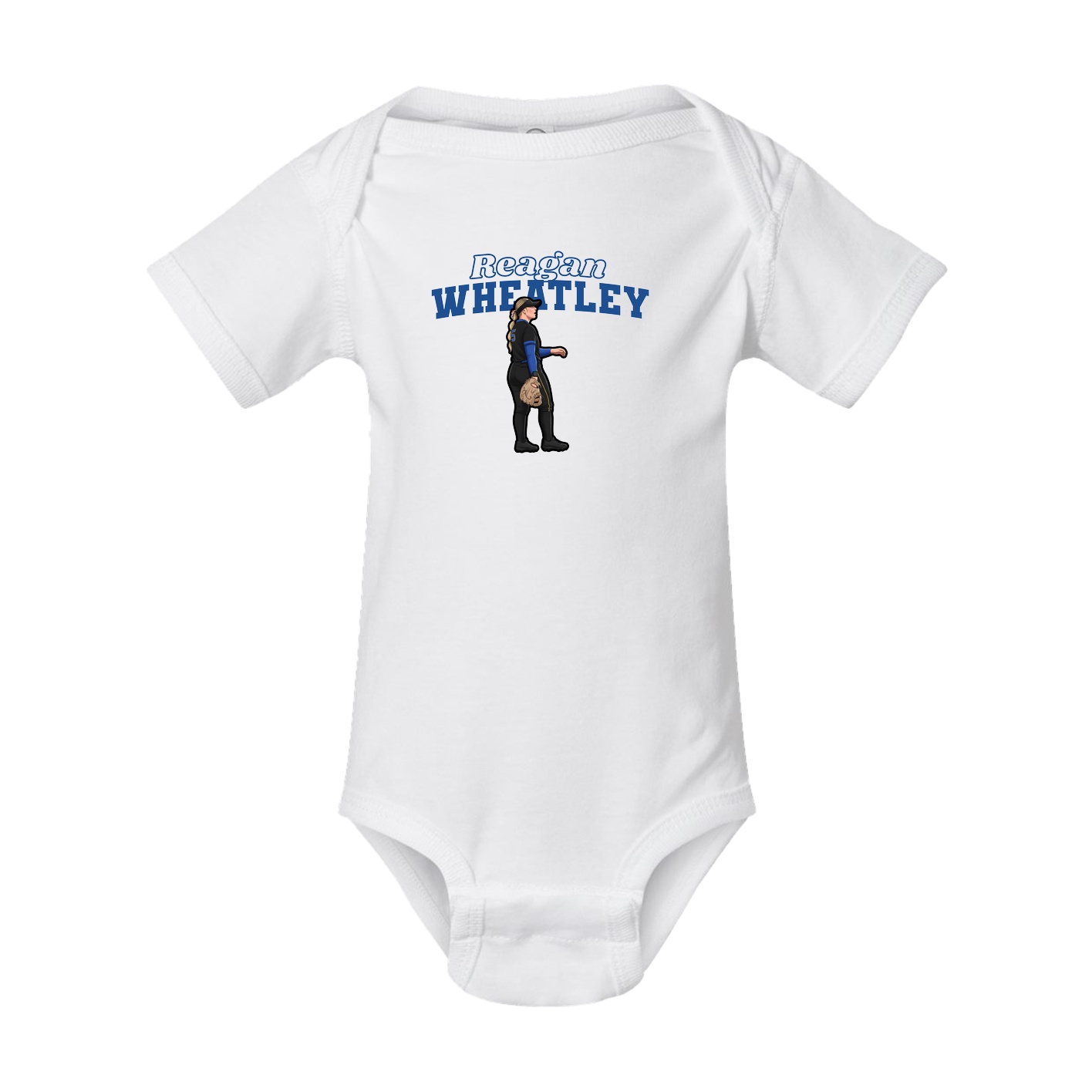 Baby Onesie — Name Arch in White