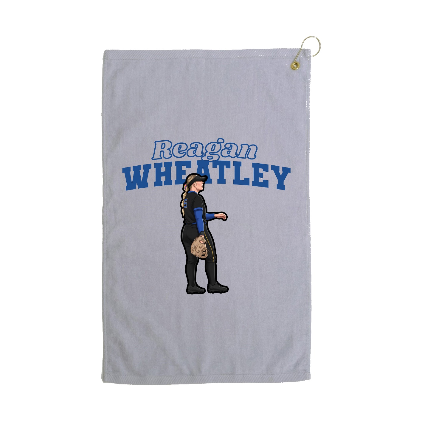 Golf Towel — Name Arch in Grey