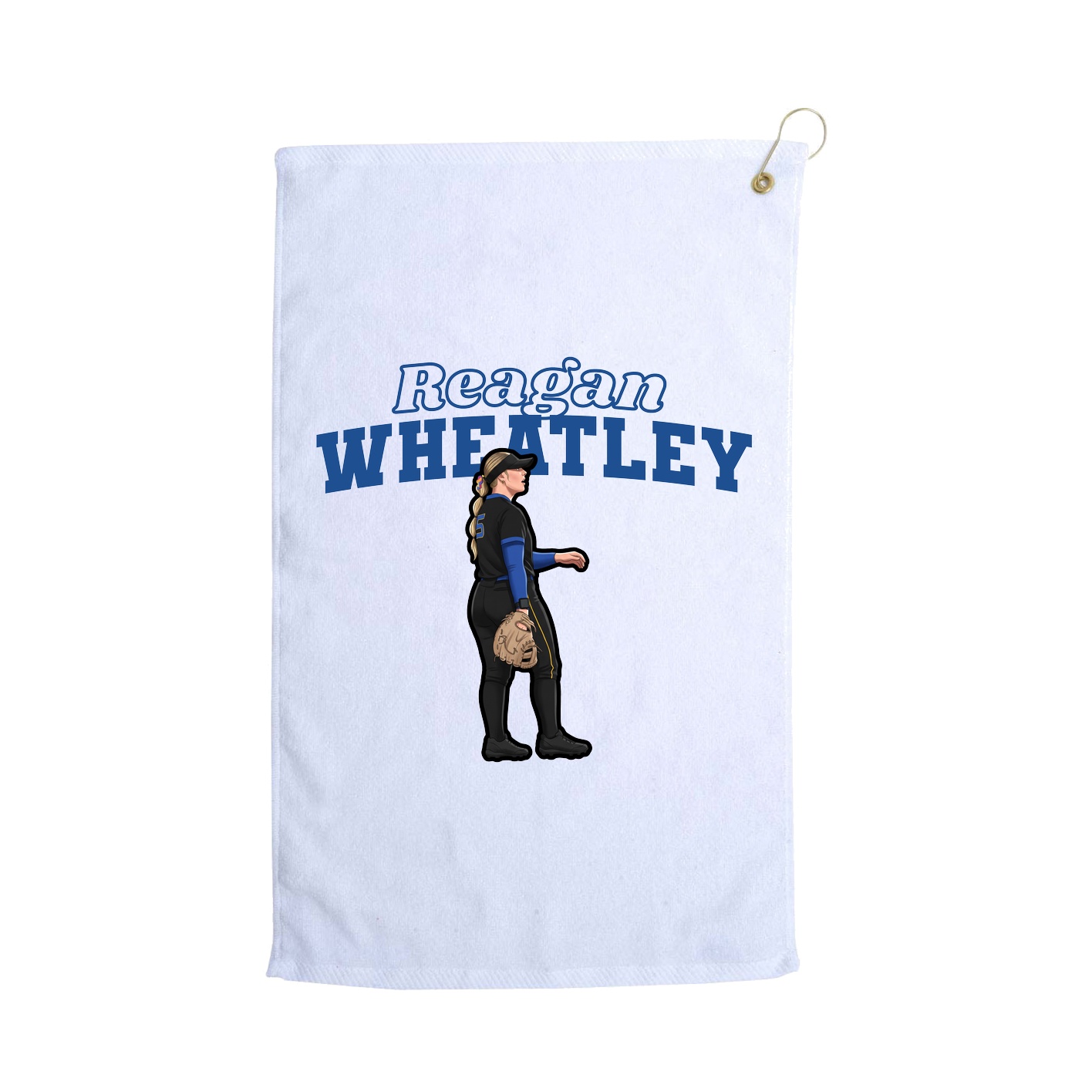 Golf Towel — Name Arch in White