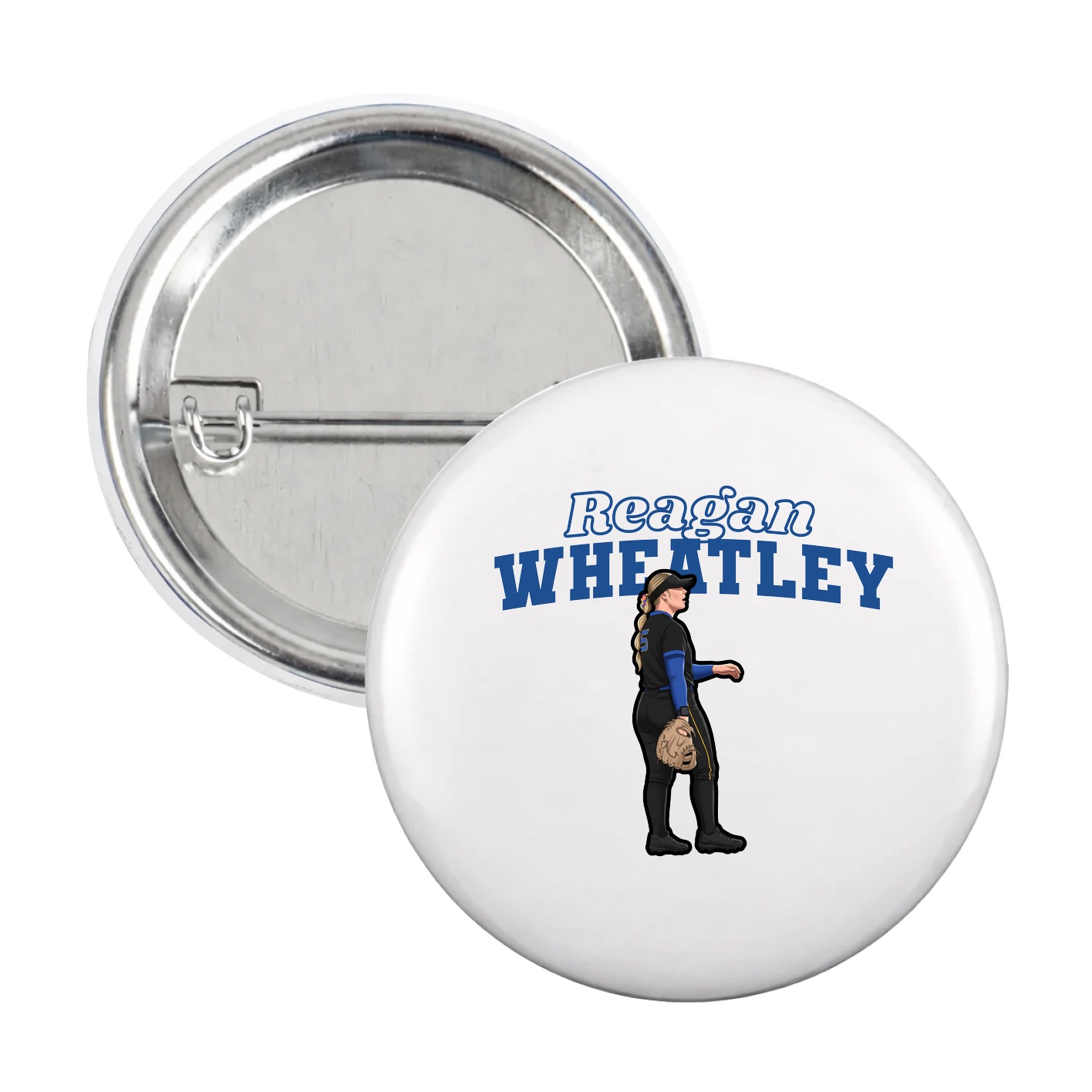 Game Day Button — Name Arch in White