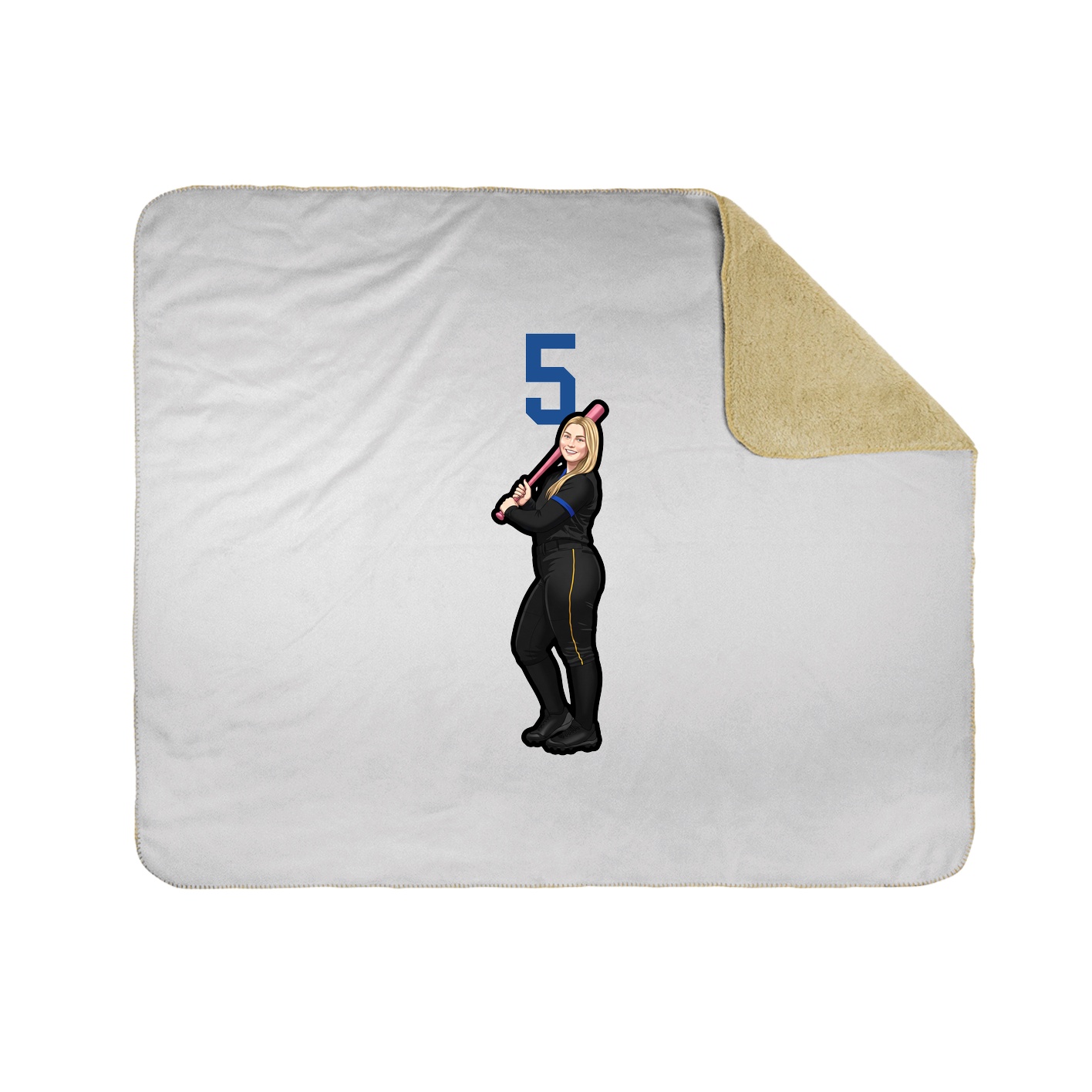 Throw Blanket — Number Top in White