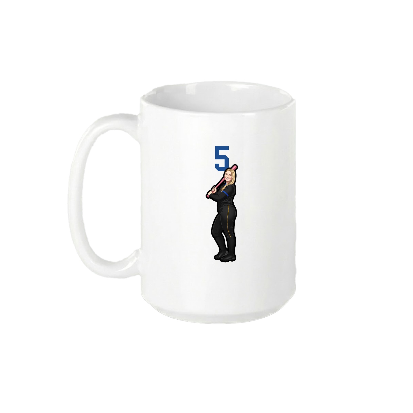 15oz Coffee Mug — Number Top in White