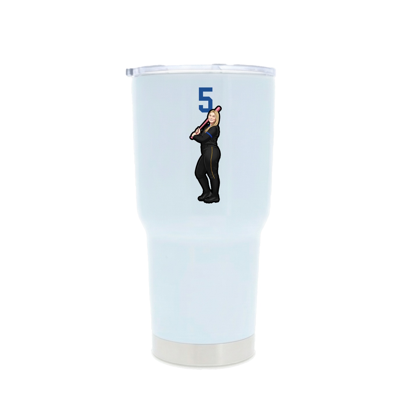 30oz Stainless Steel Tumbler — Number Top in White