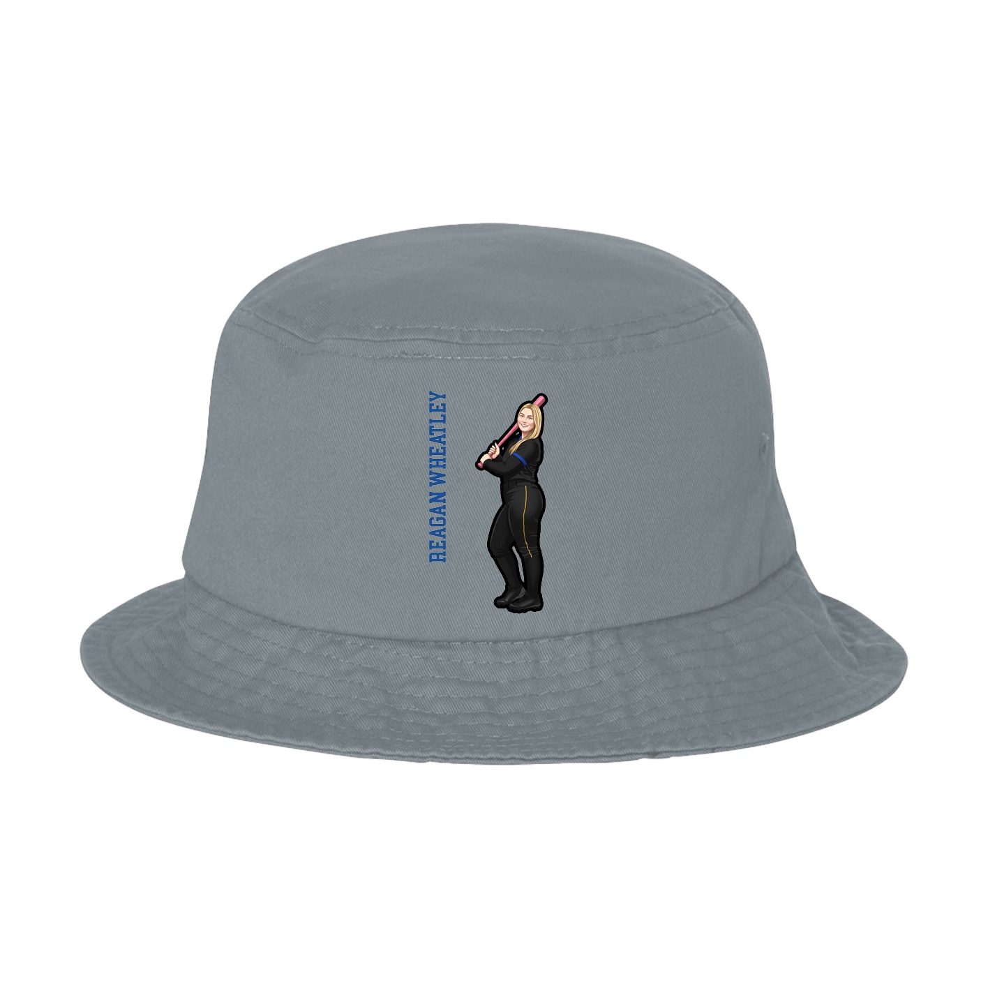 Bucket Cap — Name Vertical in Grey