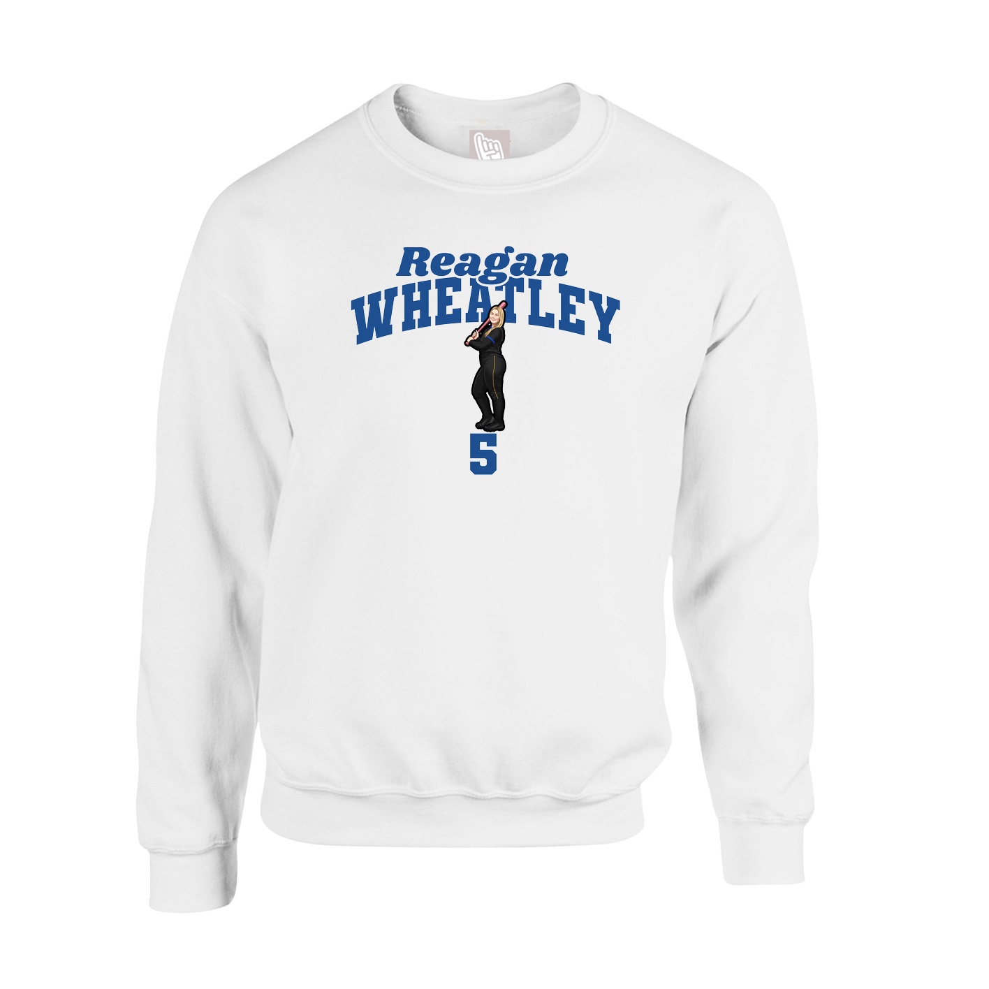 Fleece Crew — Signature Arch in White