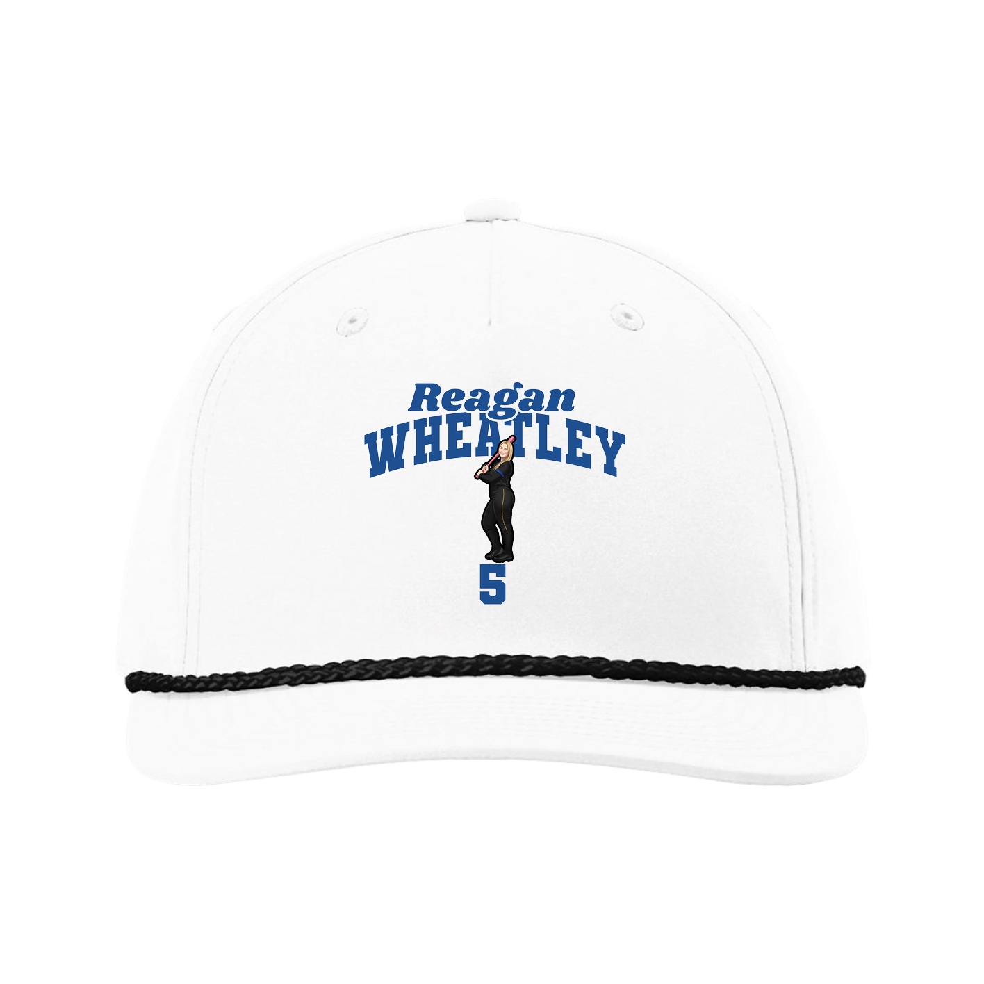 Five-Panel Classic Rope Cap — Signature Arch in White