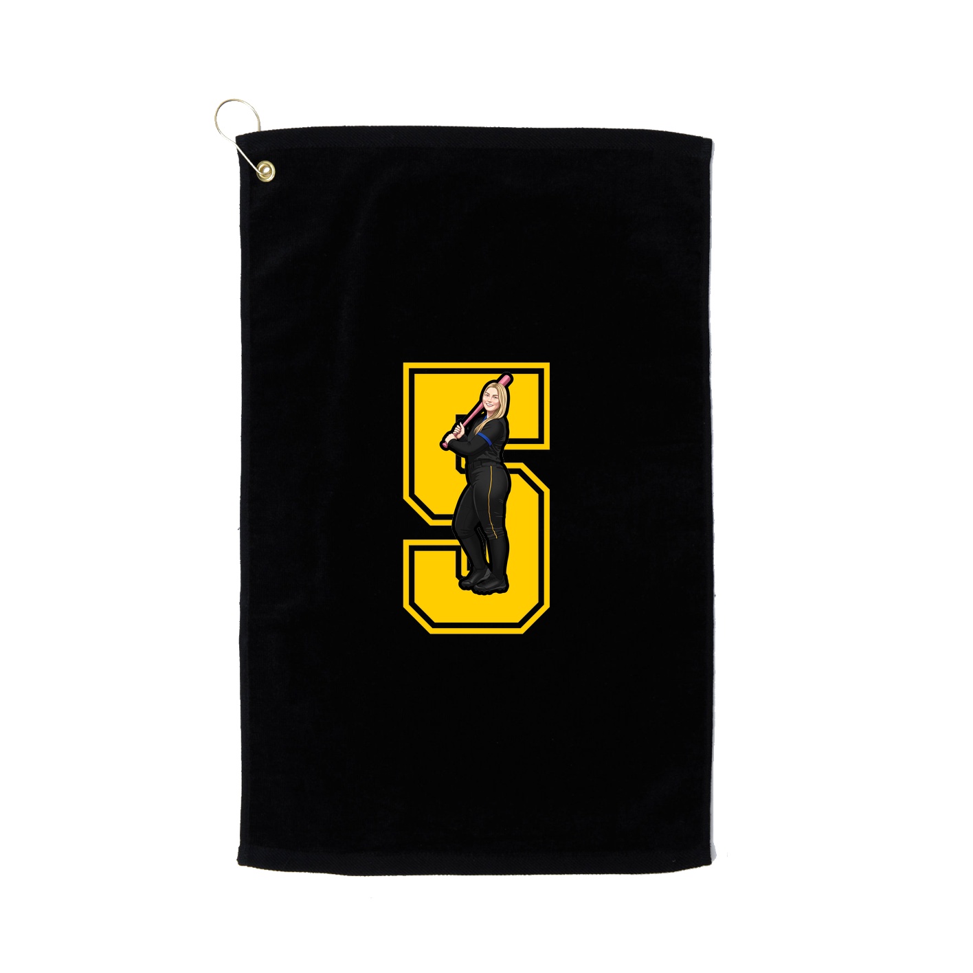 Golf Towel — Number in Black