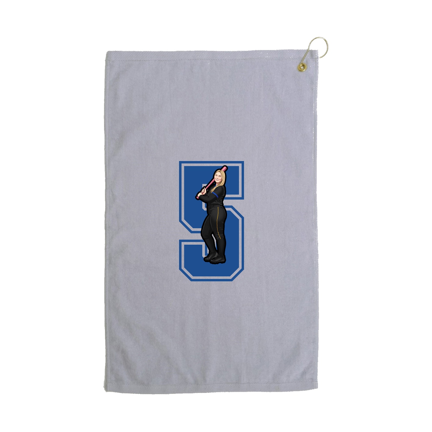 Golf Towel — Number in Grey