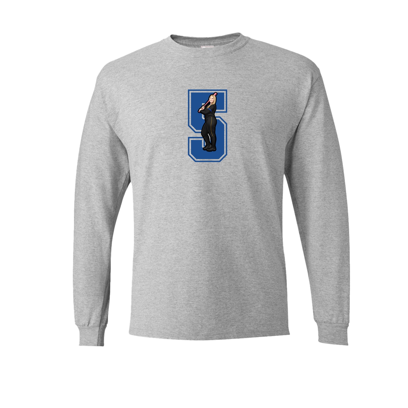 Long Sleeve Tee — Number in Grey