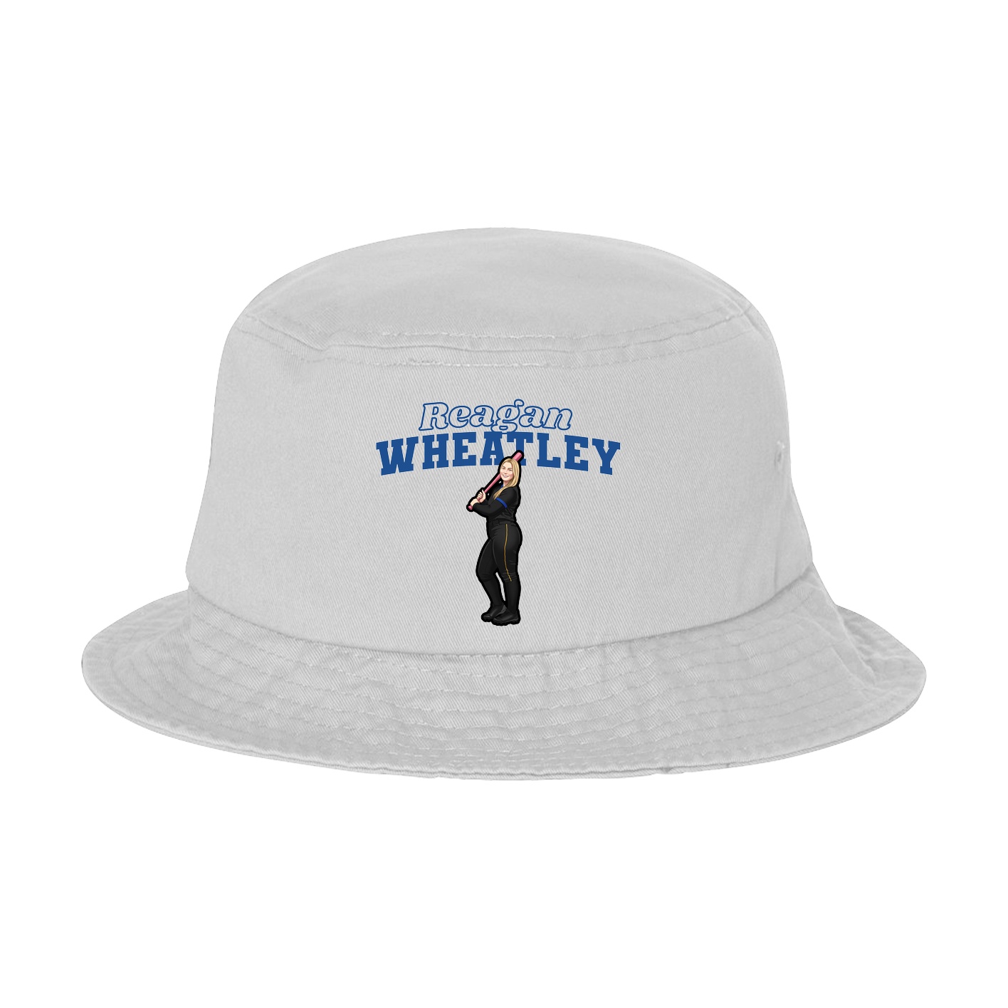 Bucket Cap — Name Arch in White