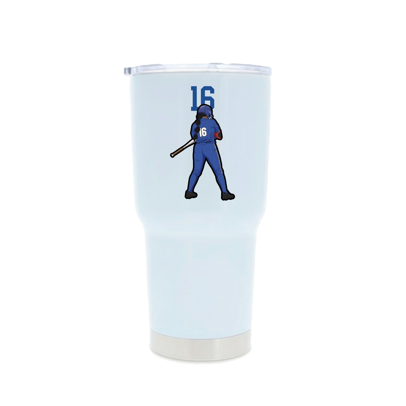 30oz Stainless Steel Tumbler — Number Top in White