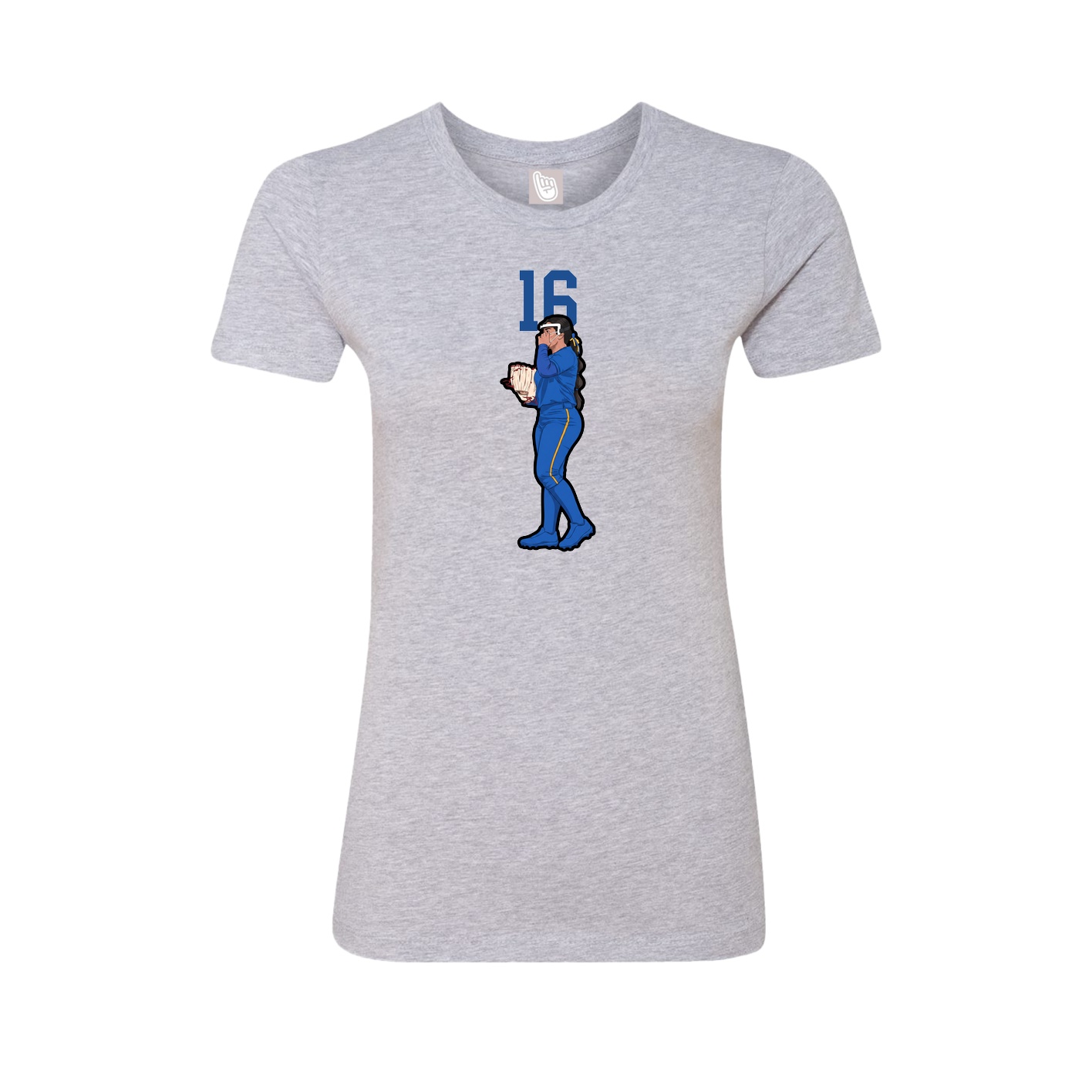 Fitted Women's Tee — Number Top in Grey