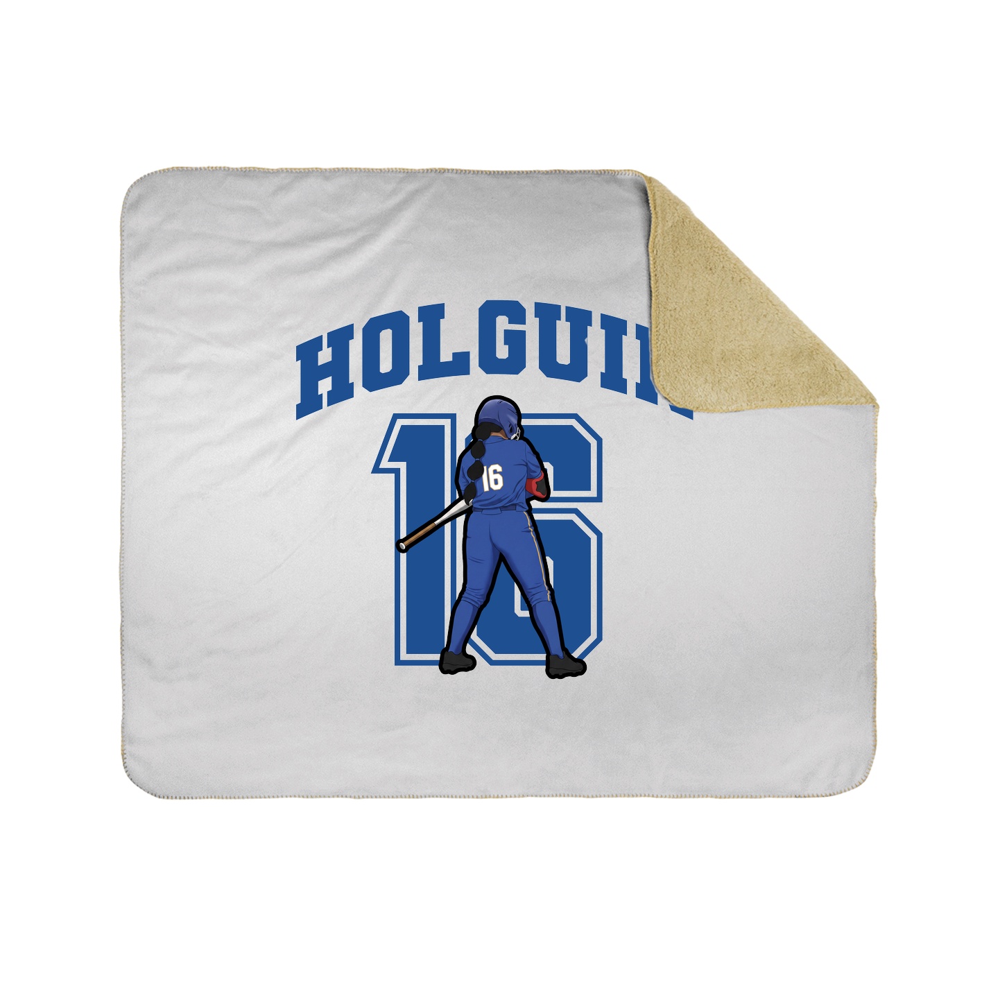 Throw Blanket — Number in White