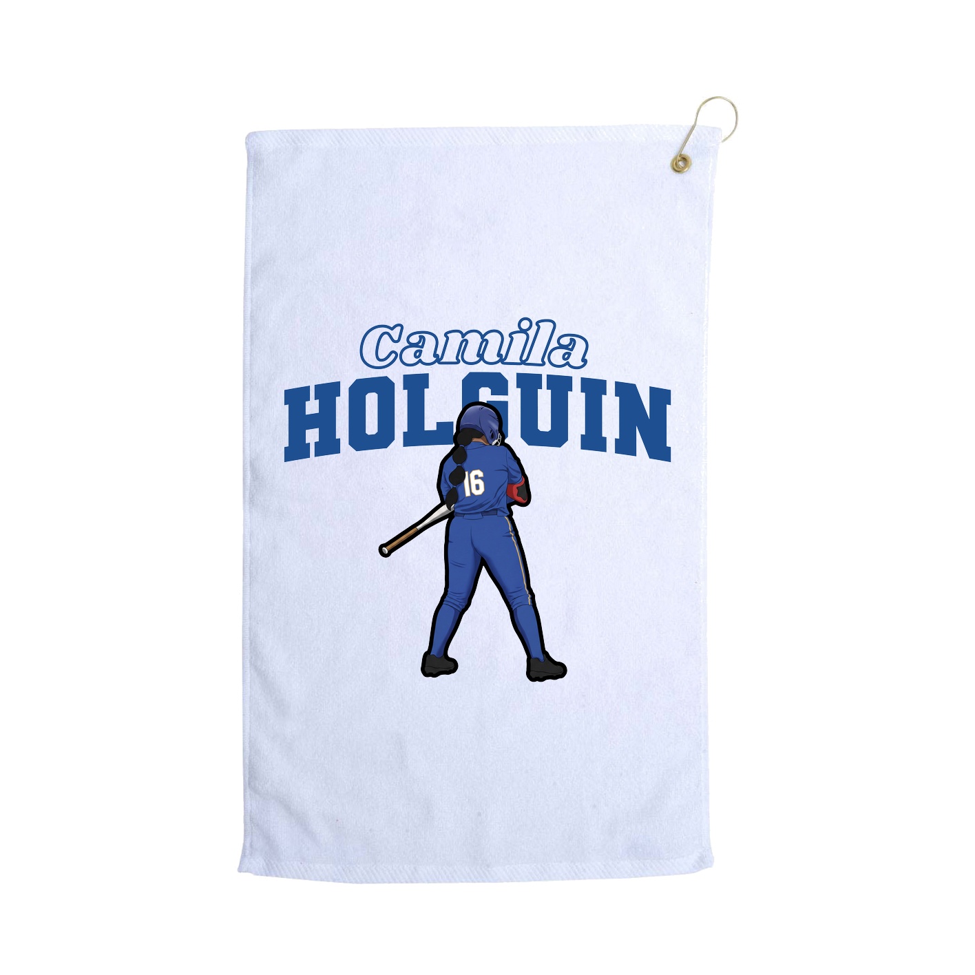 Golf Towel — Name Arch in White