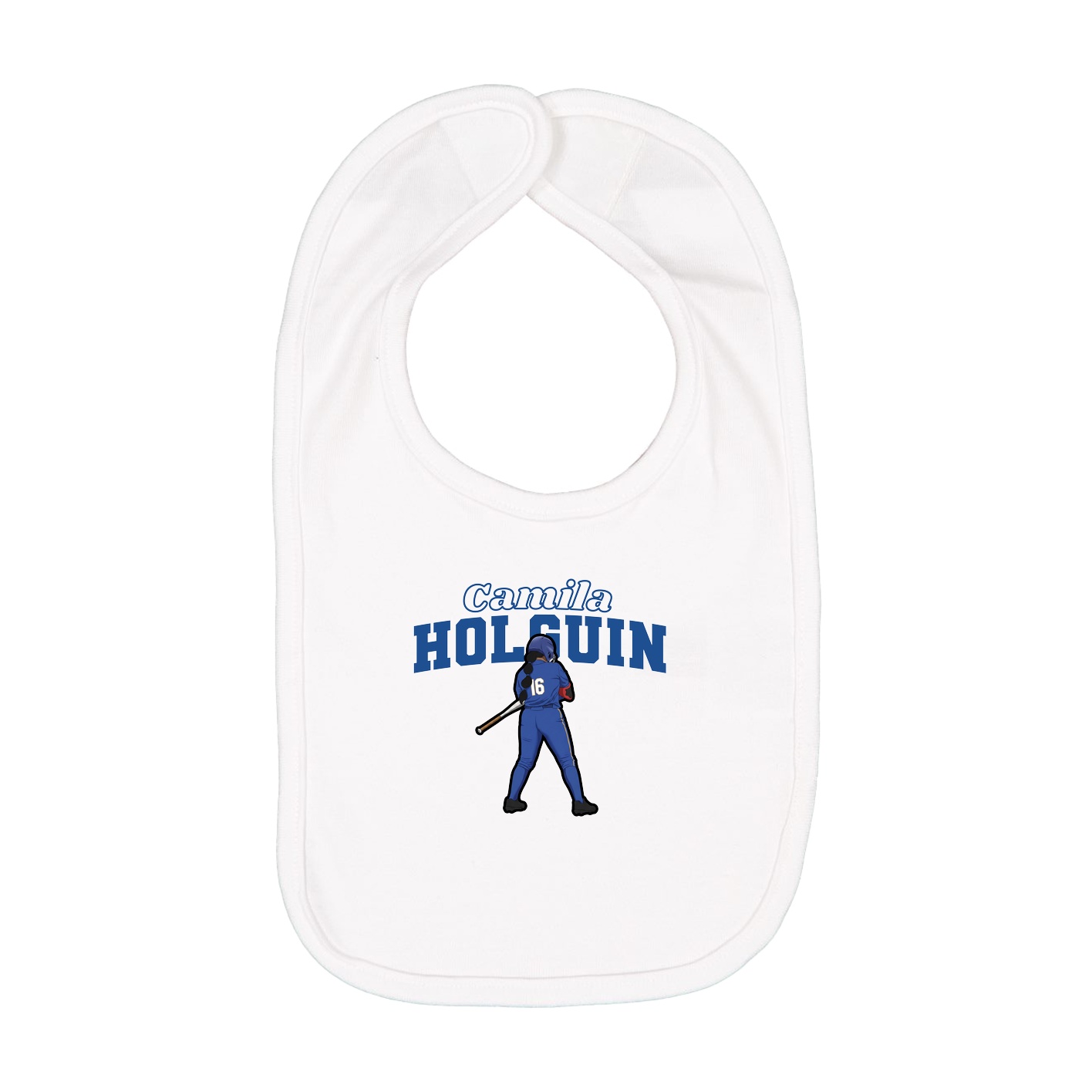 Infant Bib — Name Arch in White