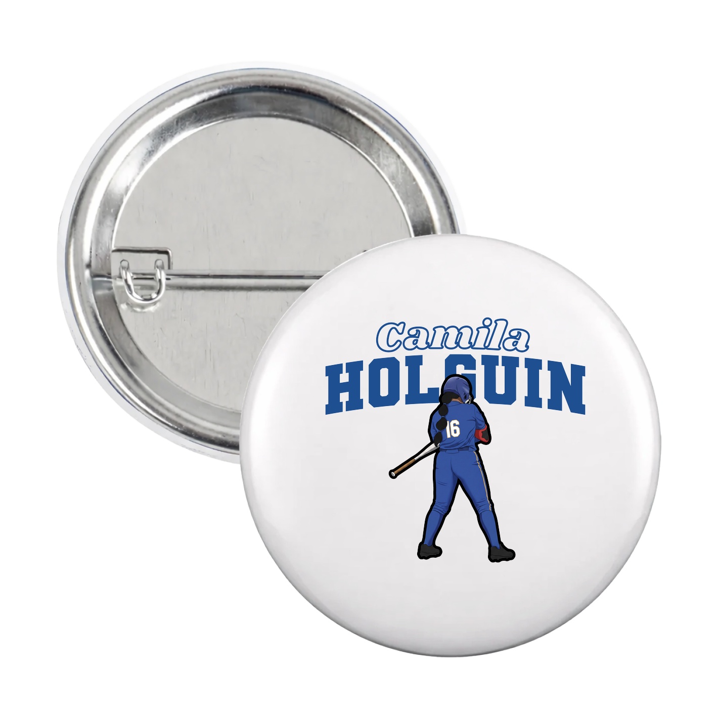 Game Day Button — Name Arch in White