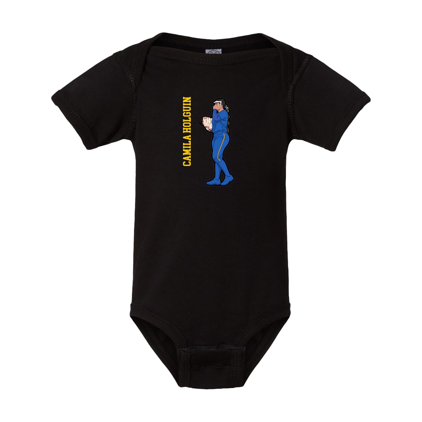 Baby Onesie — Name Vertical in Black