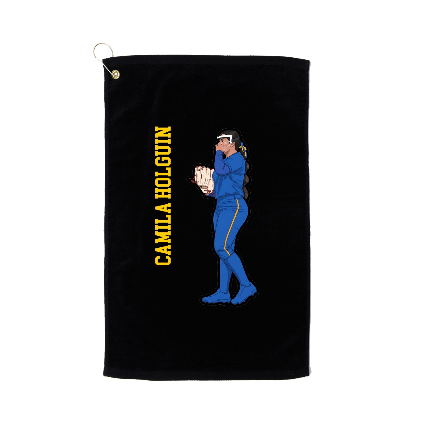 Golf Towel — Name Vertical in Black