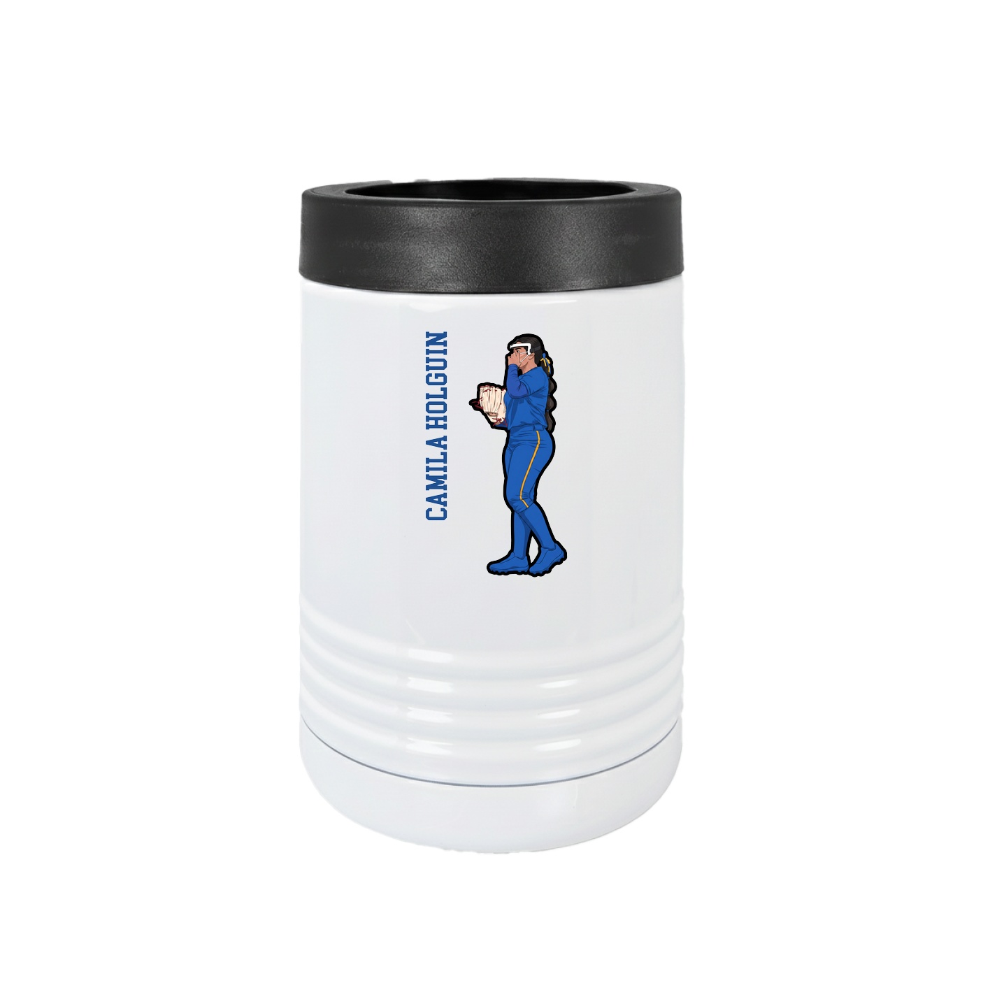 Beverage Holder — Name Vertical in White