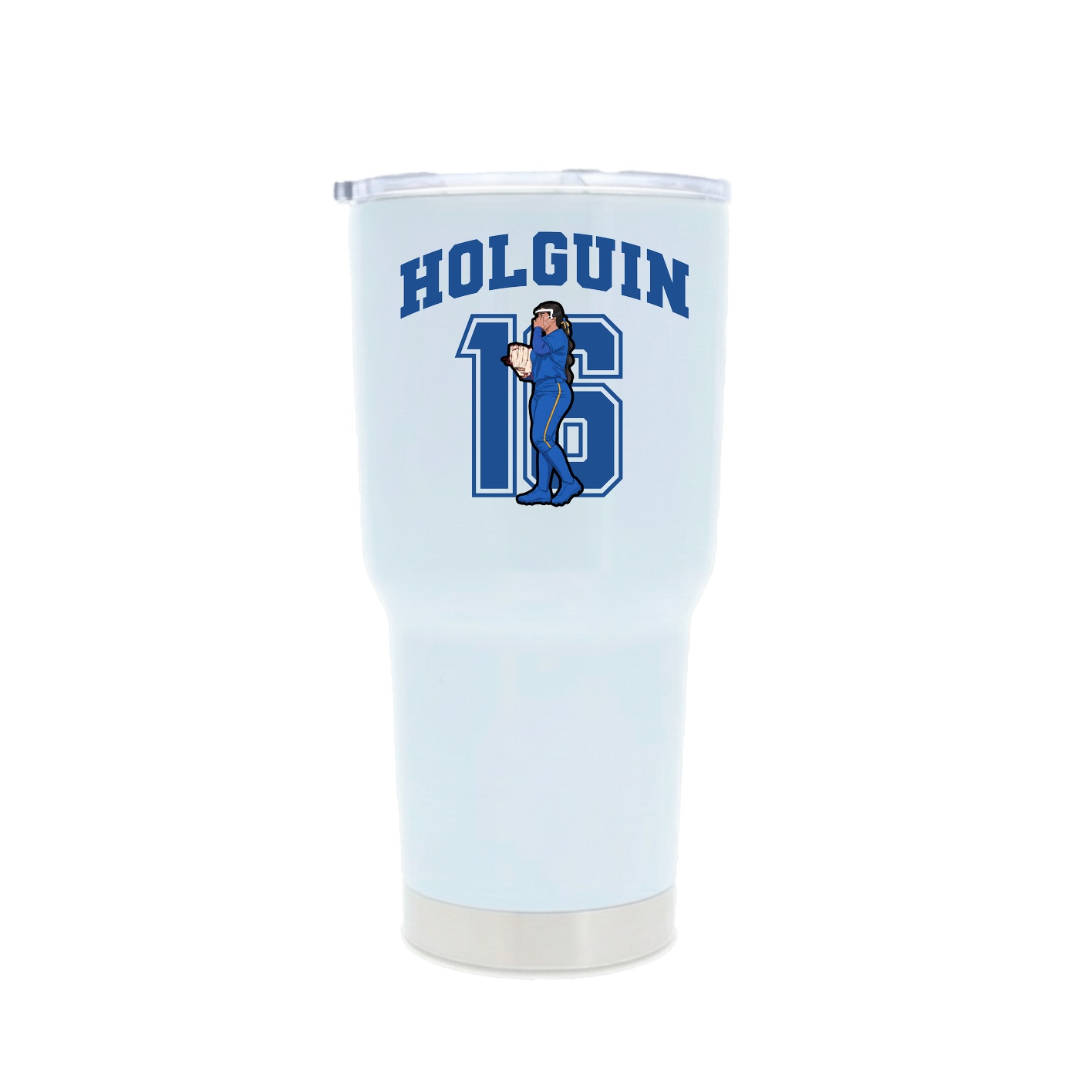30oz Stainless Steel Tumbler — Number in White