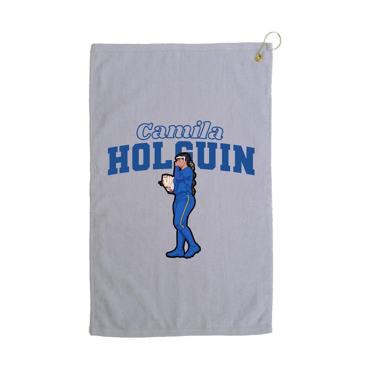 Golf Towel — Name Arch in Grey