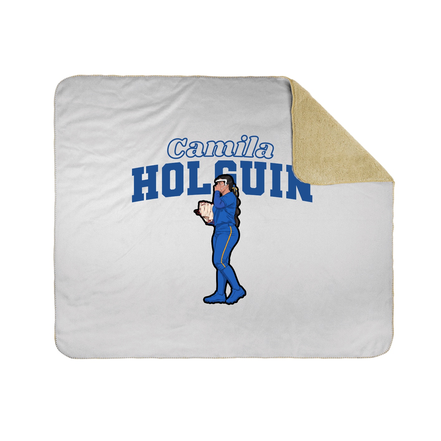 Throw Blanket — Name Arch in White