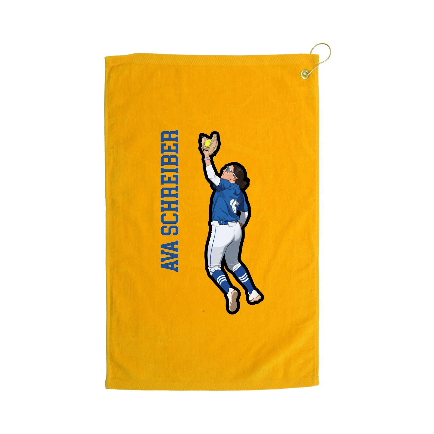 Golf Towel — Name Vertical in Gold