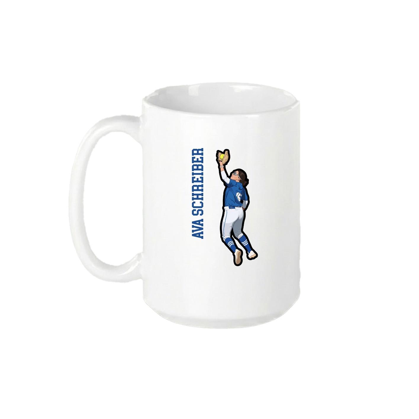 15oz Coffee Mug — Name Vertical in White