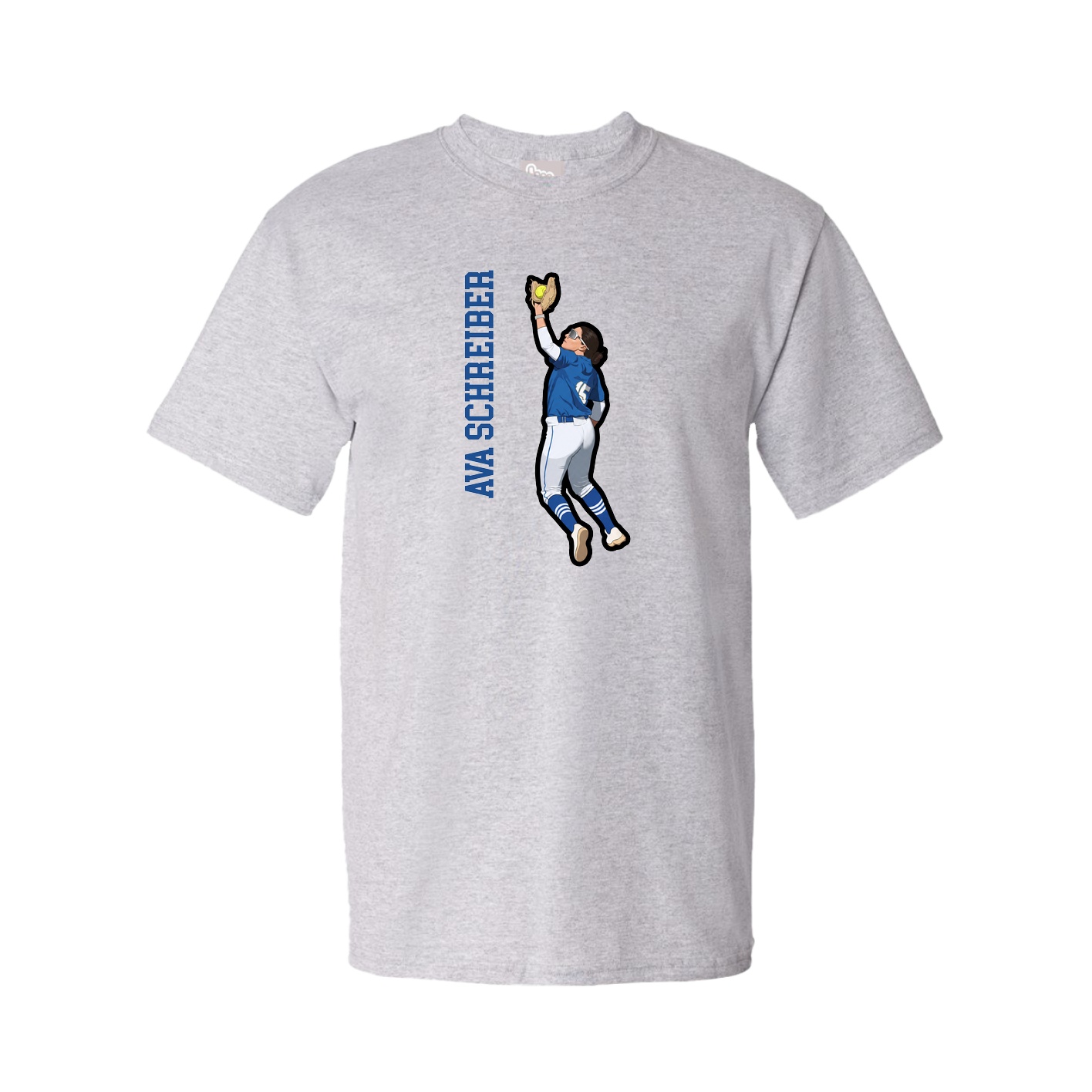 Tee — Name Vertical in Grey