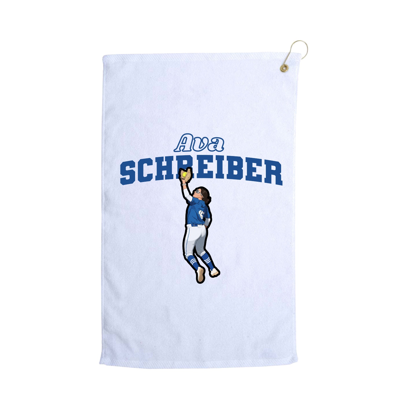 Golf Towel — Name Arch in White
