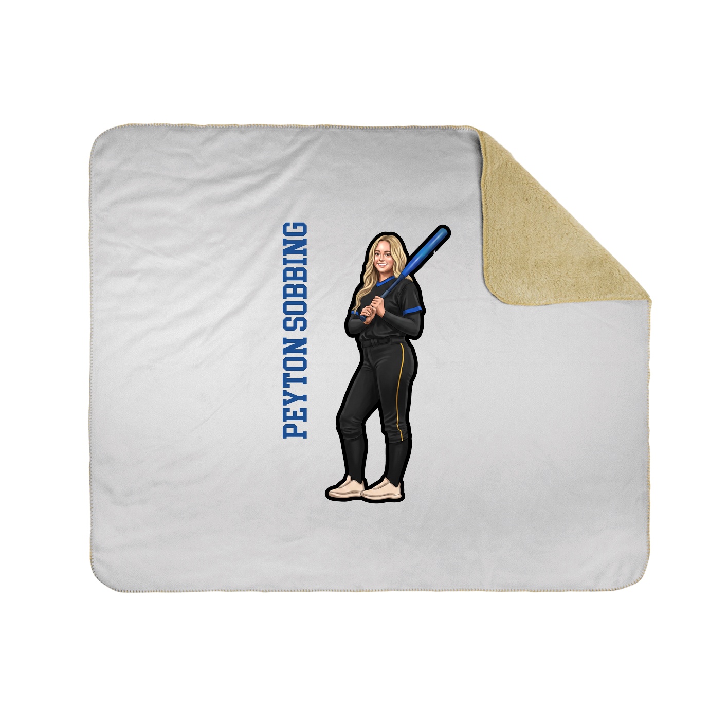 Throw Blanket — Name Vertical in White