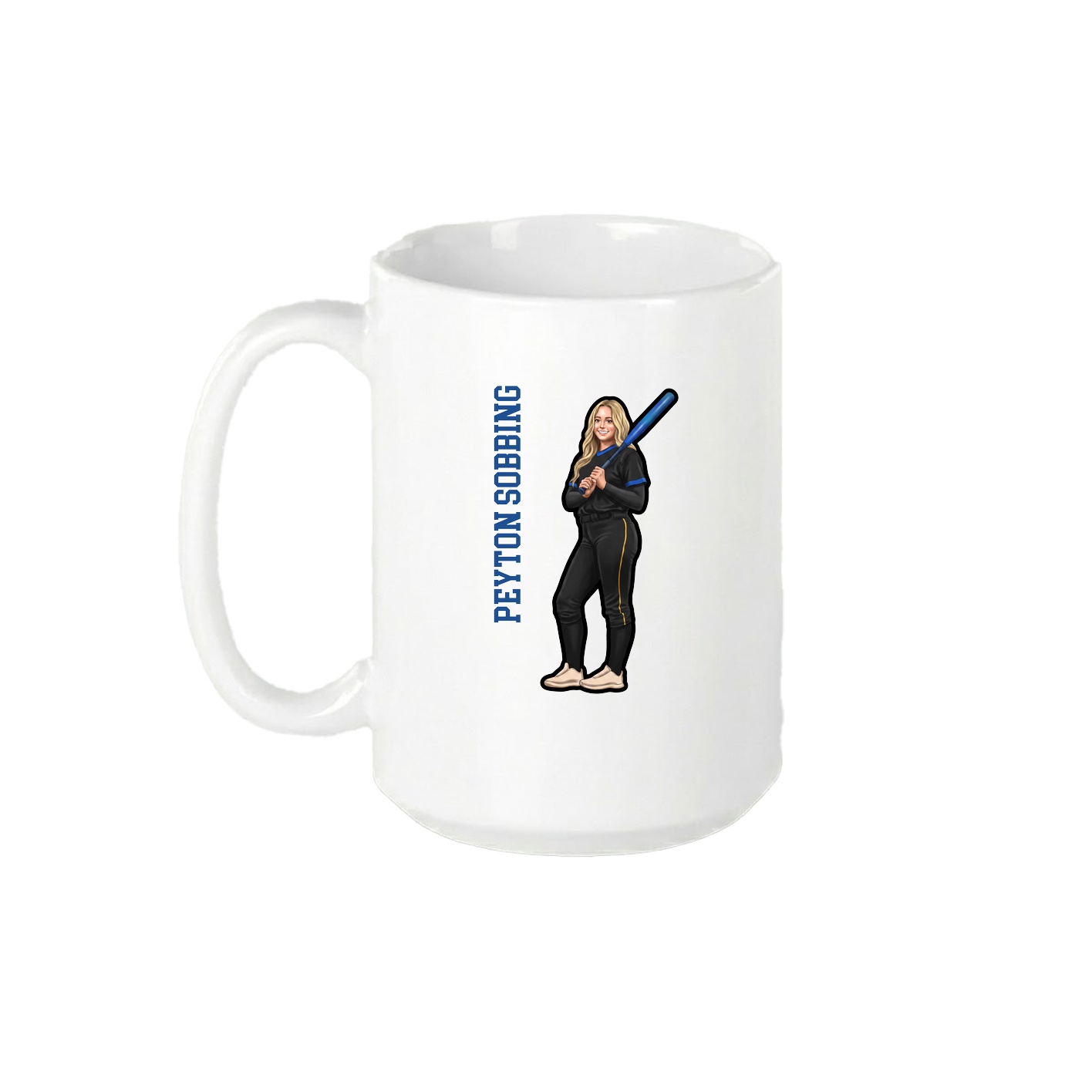 15oz Coffee Mug — Name Vertical in White