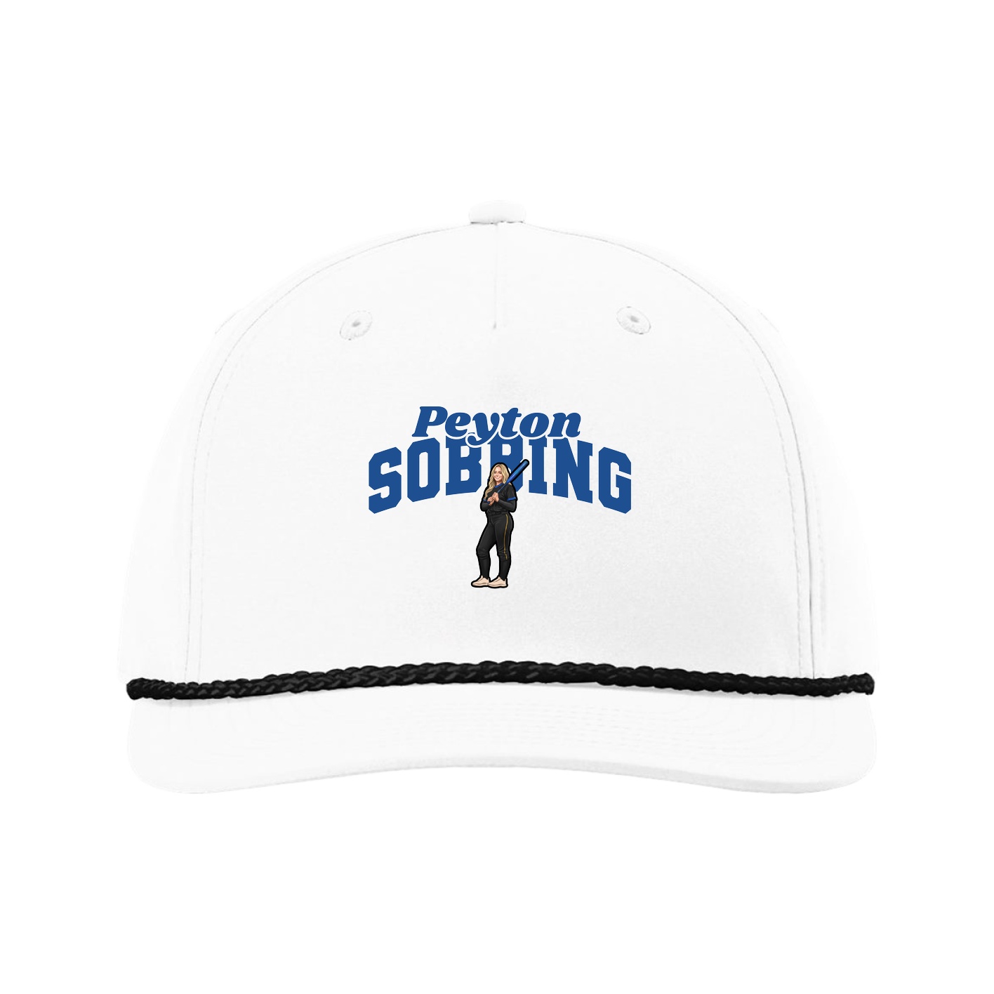 Five-Panel Classic Rope Cap — Signature Arch in White