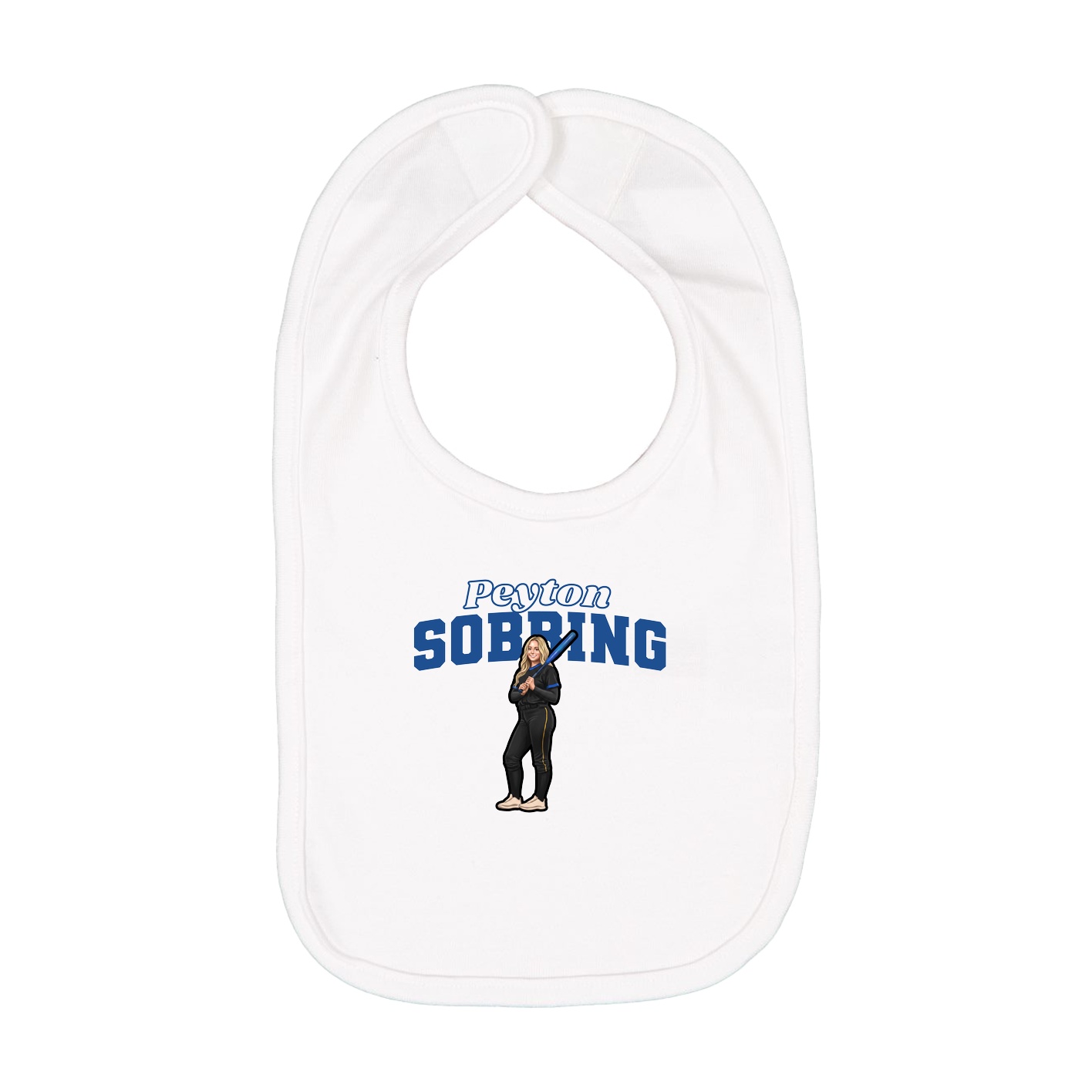 Infant Bib — Name Arch in White