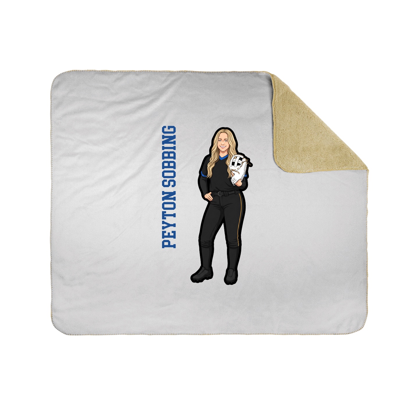Throw Blanket — Name Vertical in White