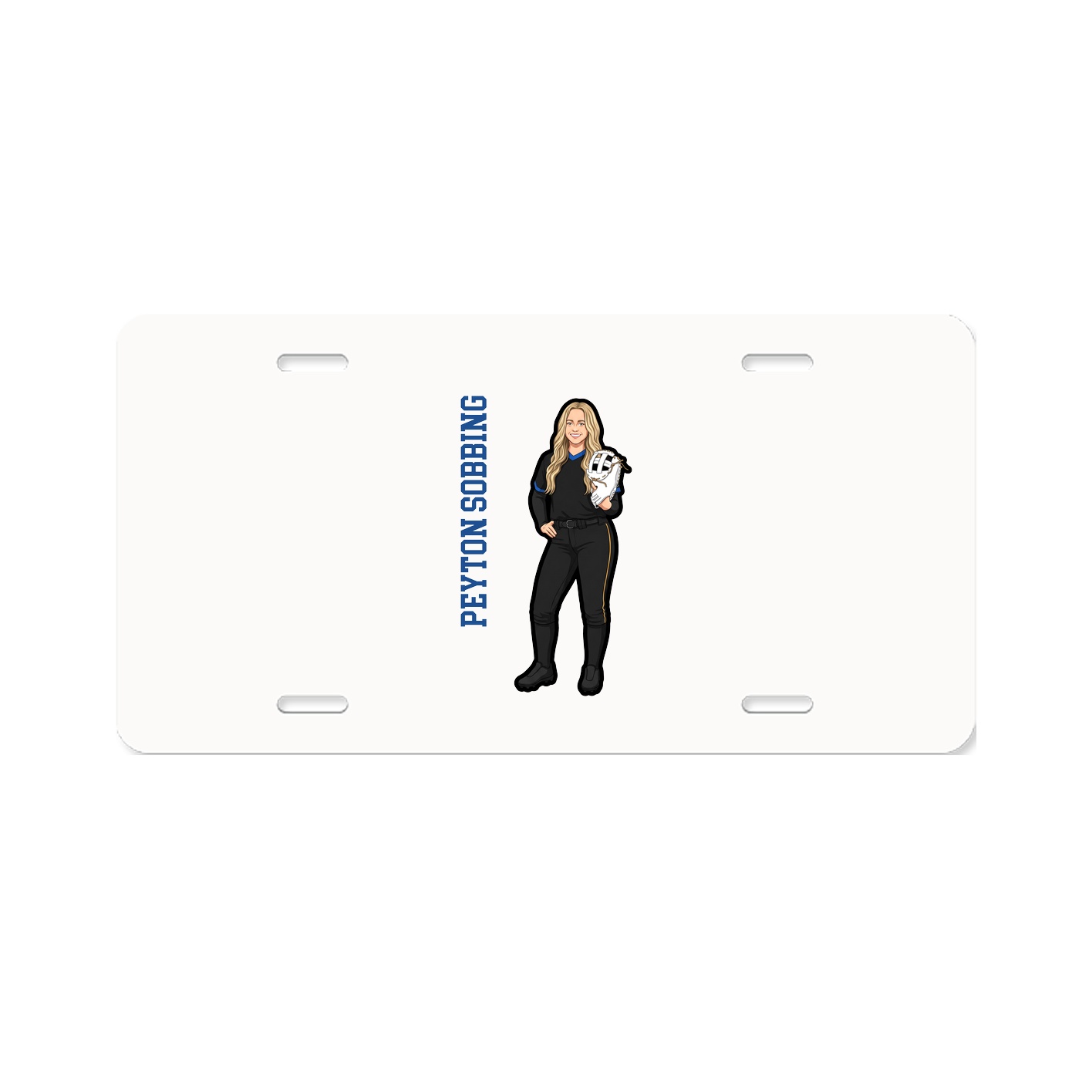 License Plate — Name Vertical in Classic